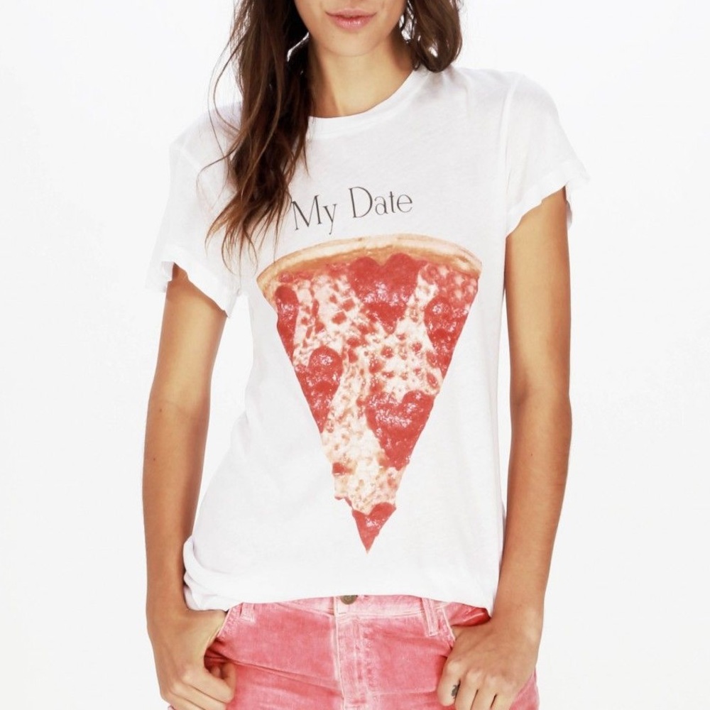 Wildfox Couture My Date Pizza Top Tee Shirt TShirt